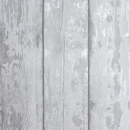 Metallic Washed Wood Grey/Silver Wallpaper sw12