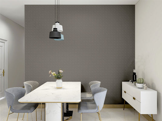 Symmetrical Chic Slate and Silver Wallpaper