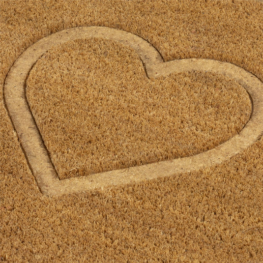 Astley Pressed Heart Embossed Coir Doormat