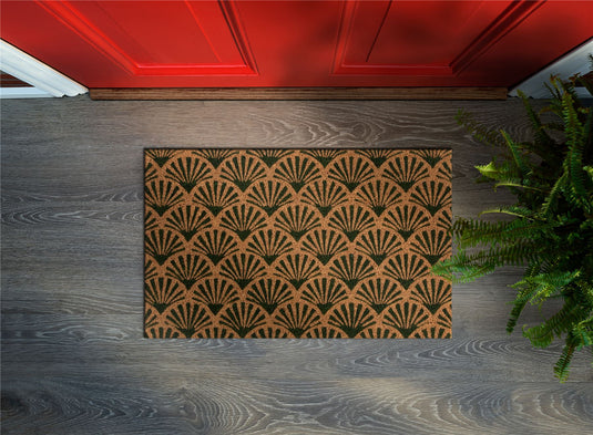 Astley Scallop Coir Forest Green Doormat