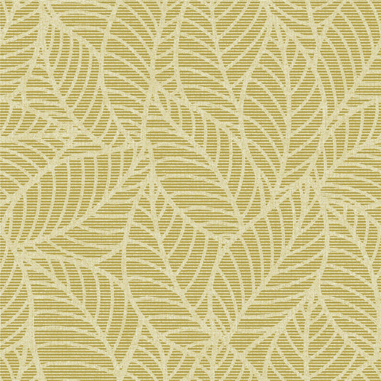 Leaf Lines Ochre Wallpaper