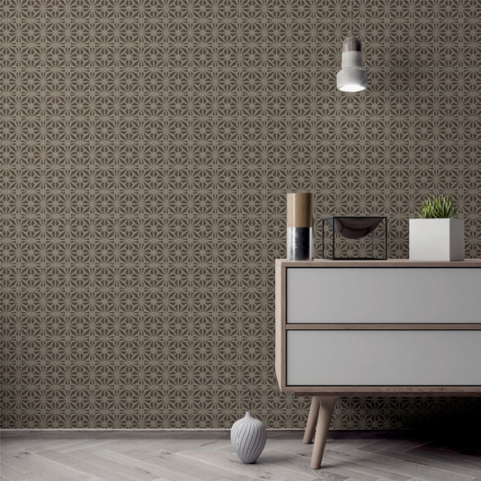 Moorish Mosaic Chocolate Brown Wallpaper