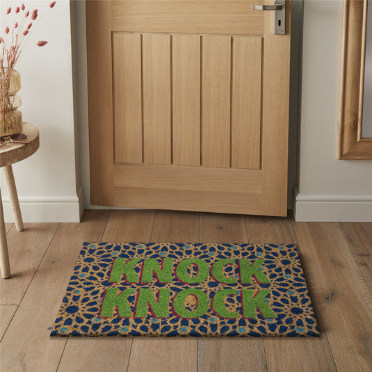 Astley Knock Knock Printed Coir Doormat