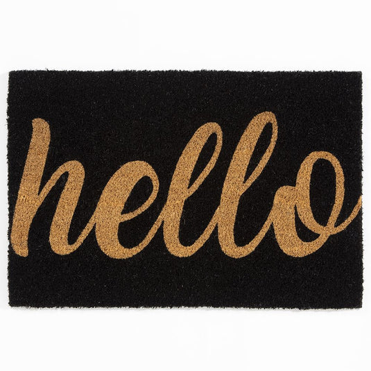 Astley Hello Printed PVC Backed Coir 40x60cm Doormat