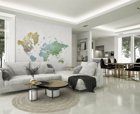 World Map Mural Wallpaper