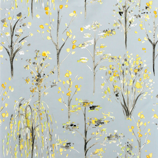 Watercolour Tree Grey/Ochre Wallpaper