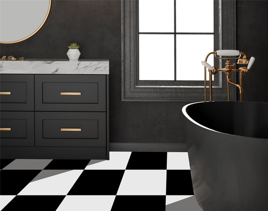 Plain Black & White Artifix Floor Tile