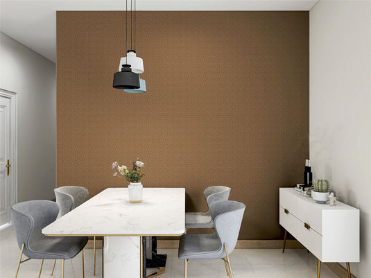 Symmetrical Chic Copper and Gold Wallpaper