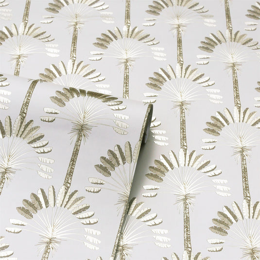 Palm Palace Cream & Gold Wallpaper