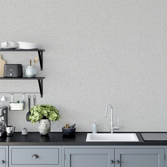 Calico Plain Grey Wallpaper