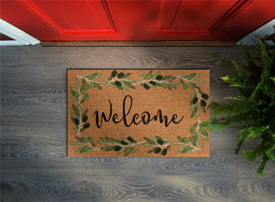 Astley Welcome Coir Olive Doormat