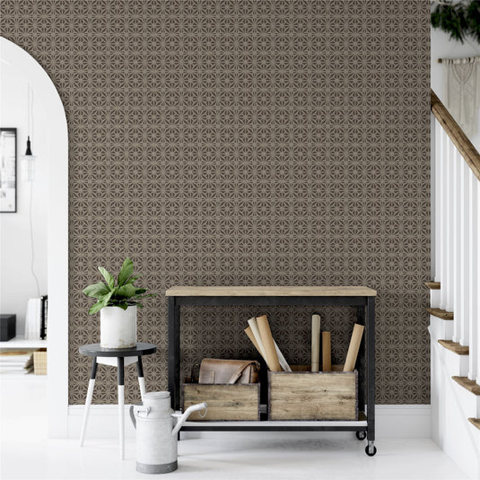 Moorish Mosaic Chocolate Brown Wallpaper