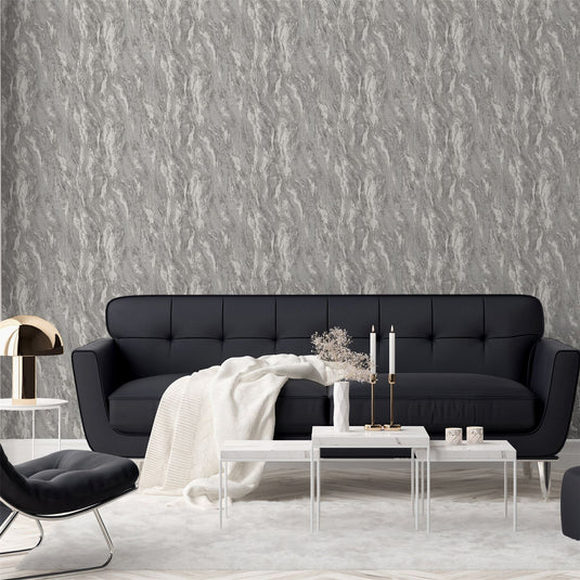 Luxe Texture Pewter Wallpaper