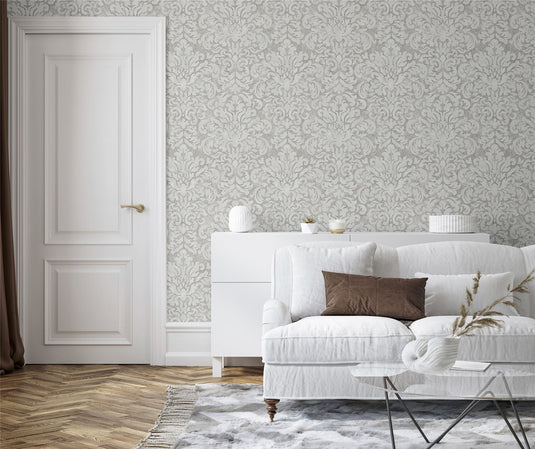 Marinski Damask Soft Gold & Natural Wallpaper