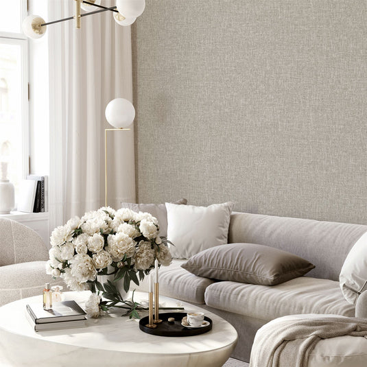 Country Plain Taupe Wallpaper