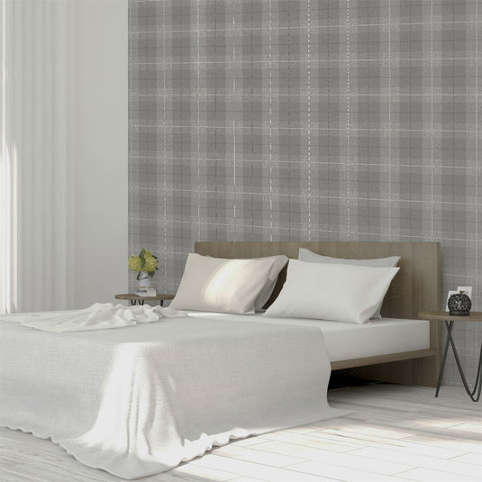 Country Tartan Grey Wallpaper