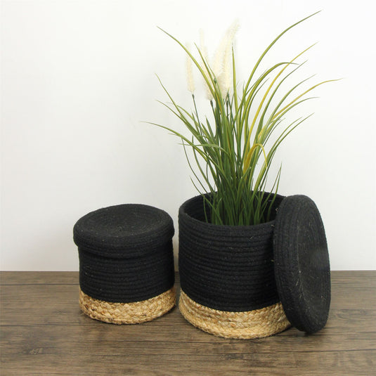 Balham Lidded Nested Baskets Black