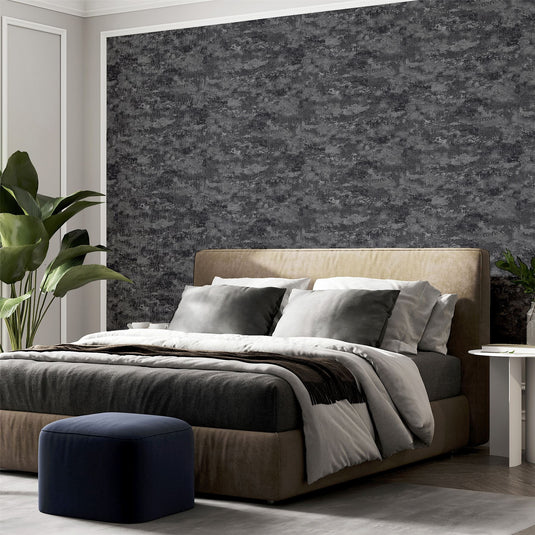 Patina Charcoal/Silver Wallpaper