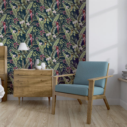 Pretty Polly Navy Multi Wallpaper