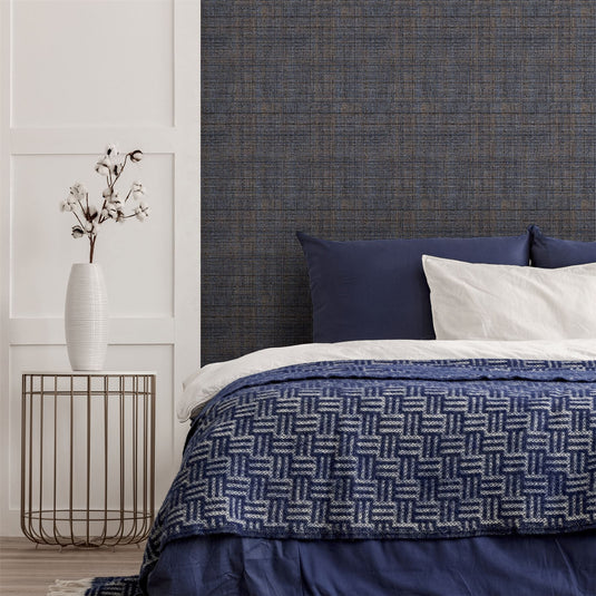 Country Tweed Navy Wallpaper