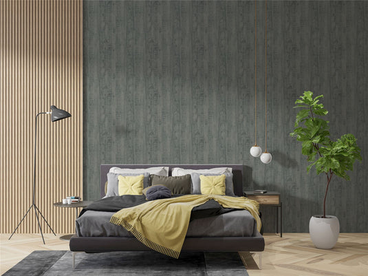 Luxe Timber Silver Wallpaper