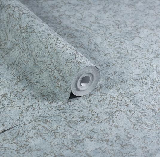 Textured Marble Soft Blue / Gold Wallpaper