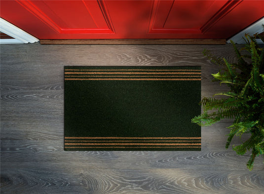 Astley 4 Stripes Coir Green Doormat