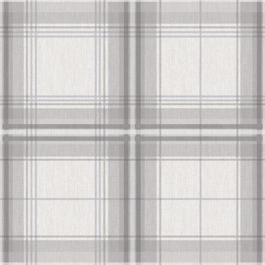 Woven Check Grey/White Wallpaper