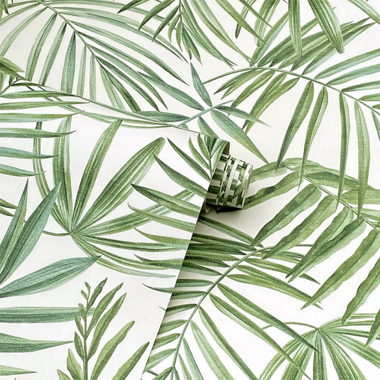 Palm Leaves Green Wallpaper