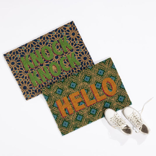 Astley Knock Knock Printed Coir Doormat