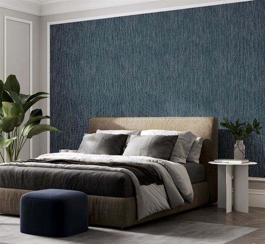 Luxe Plain Navy Wallpaper