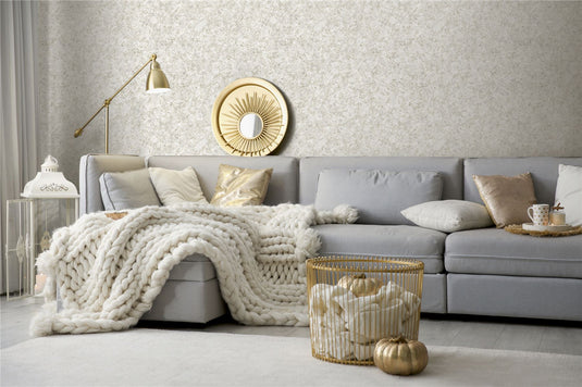 Textured Marble Ivory / Champagne Wallpaper