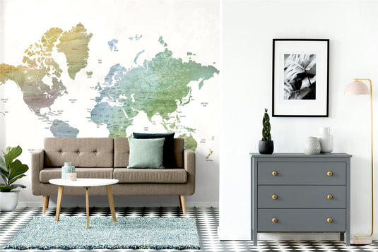 World Map Mural Wallpaper