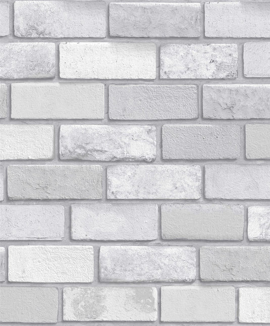 Diamond Silver Brick Wallpaper