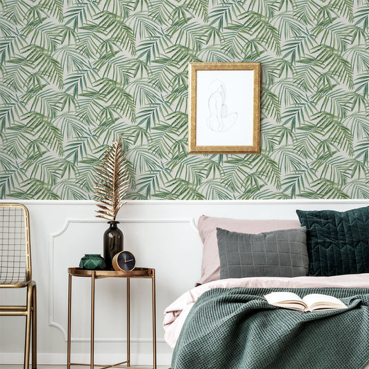 Palm Leaves Green Wallpaper