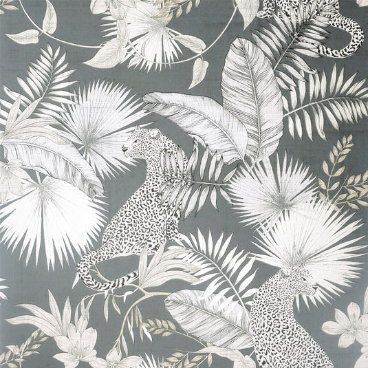 Tropical Leopard Neutral Wallpaper