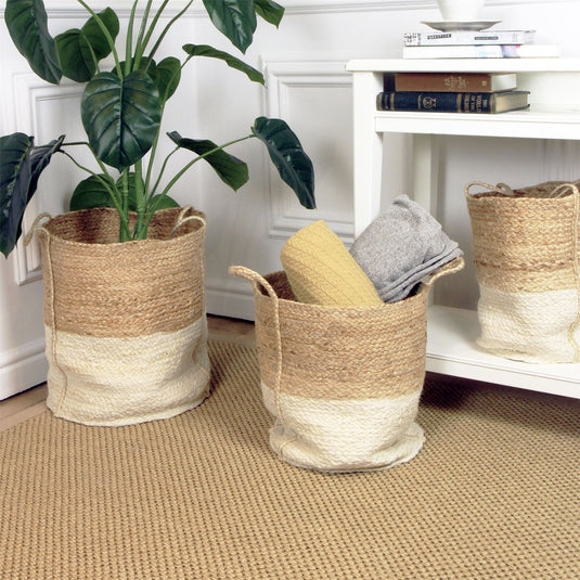 Beckenham Jute Round Baskets Cream