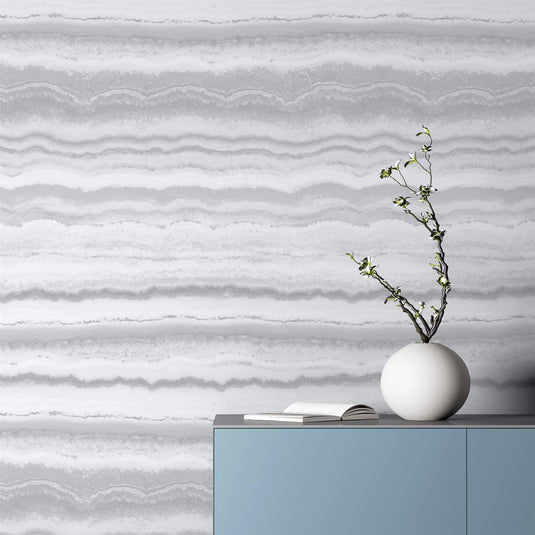 Mineral White & Silver Wallpaper sw12