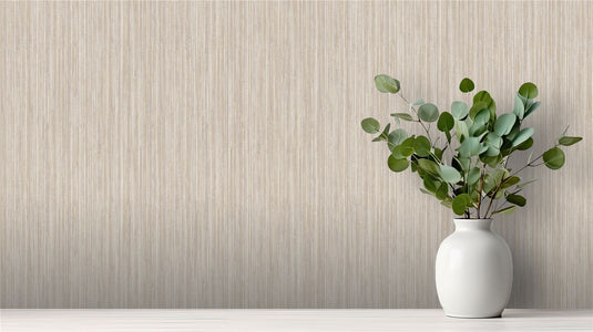 Japandi Grasscloth Neutral Wallpaper