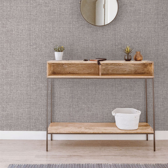 Luxe Hessian Mink Wallpaper