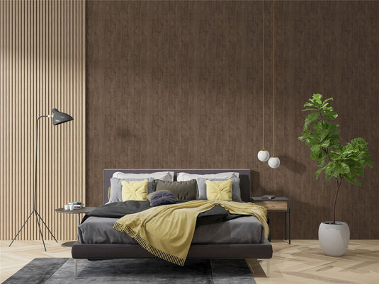 Luxe Timber Espresso Wallpaper