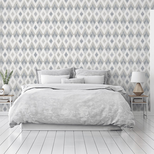 Scandi Diamond Silver Wallpaper