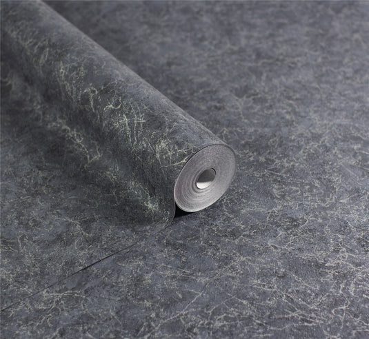 Textured Marble Navy / Silver Wallpaper sw6