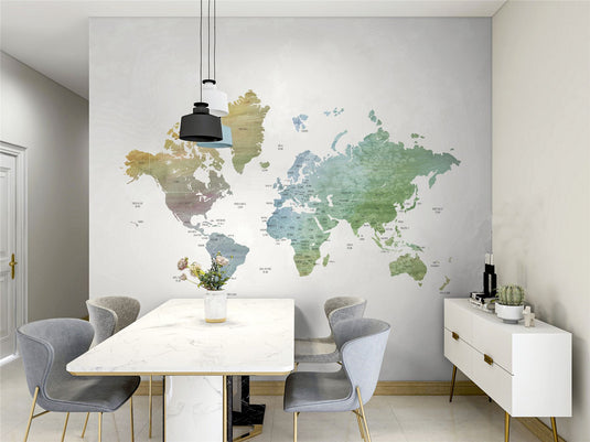 World Map Mural Wallpaper