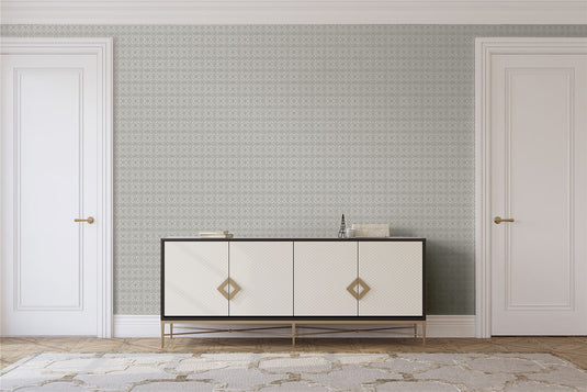 Moorish Mosaic Warm Grey/Silver Wallpaper