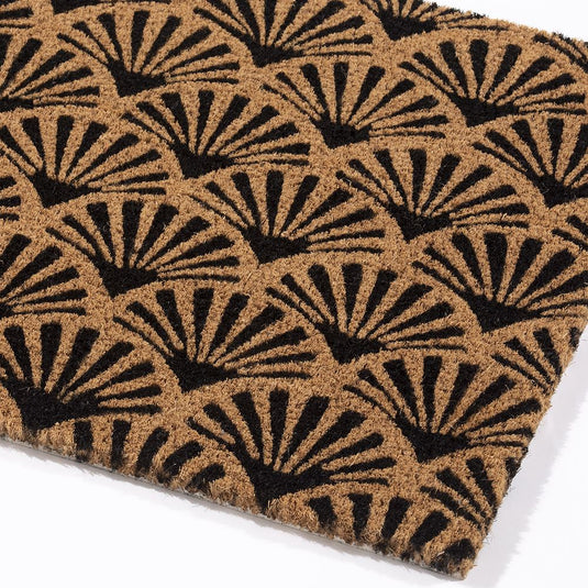 Astley Scallop Deco Coir Black Doormat