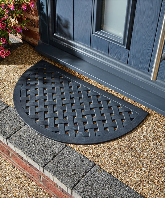 Reddish Half Moon Rubber Lattice Doormat