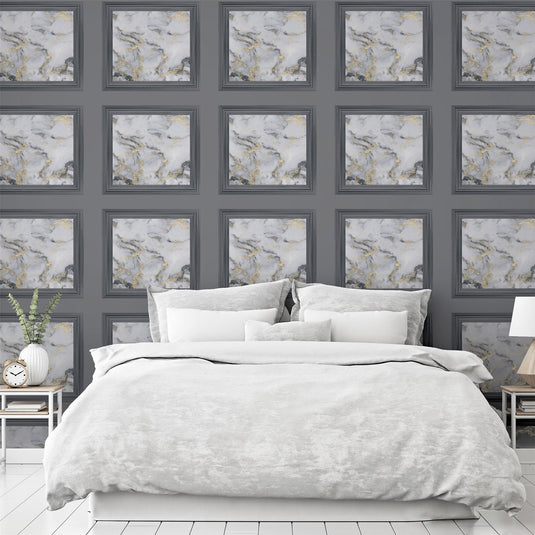 Bahia Panel Charcoal Wallpaper