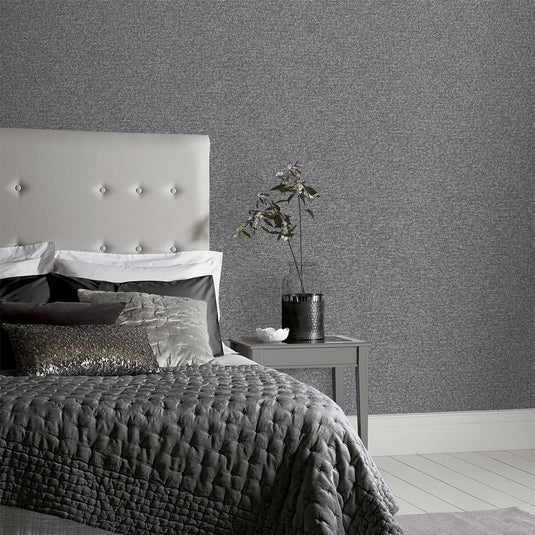 Calico Plain Gunmetal Wallpaper