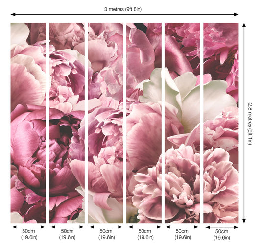 Peonies Mural Wallpaper